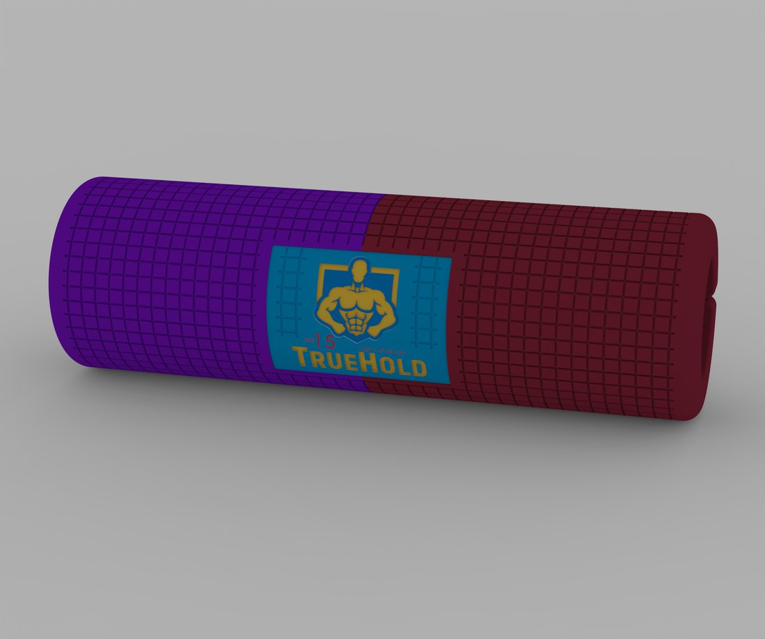 TrueHold Barbell Model 15, 1.85in, Rich Purple + Deep Maroon